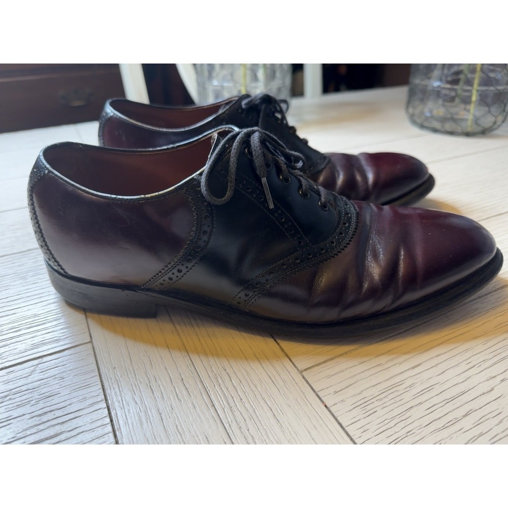Bostonian Men's Leather Dress Shoes Sz 12 D/B Oxfords Two Tone Lace Up Classic